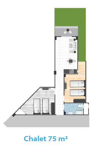 Floor plan for chalet at Cape Bay Blumar Lasirena