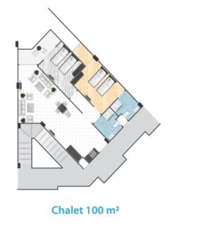 Floor plan for chalet at Cape Bay Blumar Lasirena
