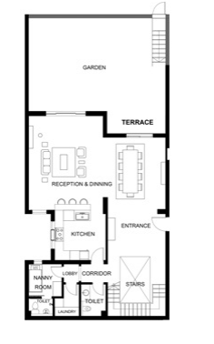 Floor plan for villa at Trio