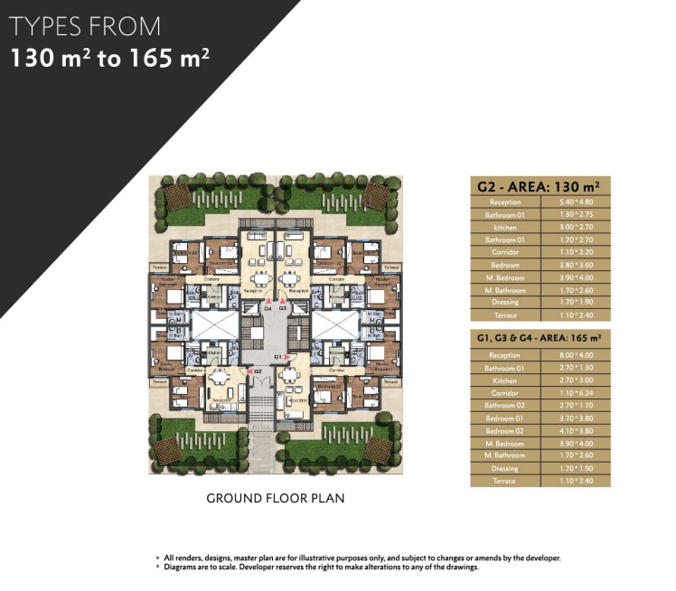 Floor plan for apartment at OIA Compound