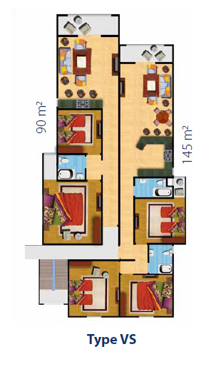 Floor plan for chalet at Majesty Bay El Galala Lasirena