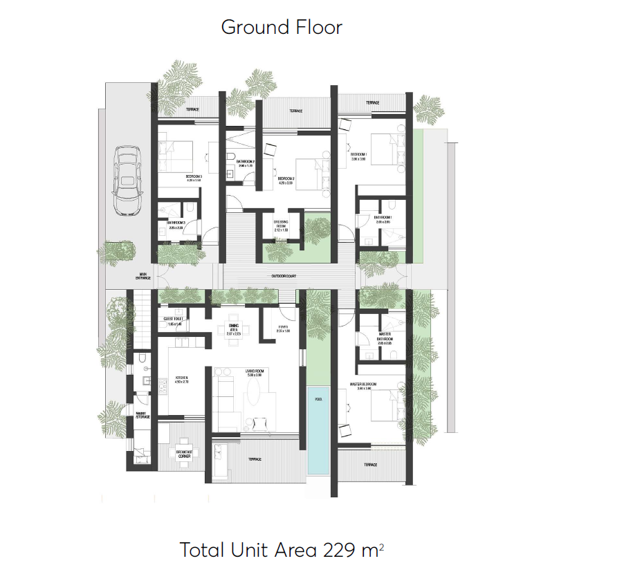 Floor plan for villa at Art Island