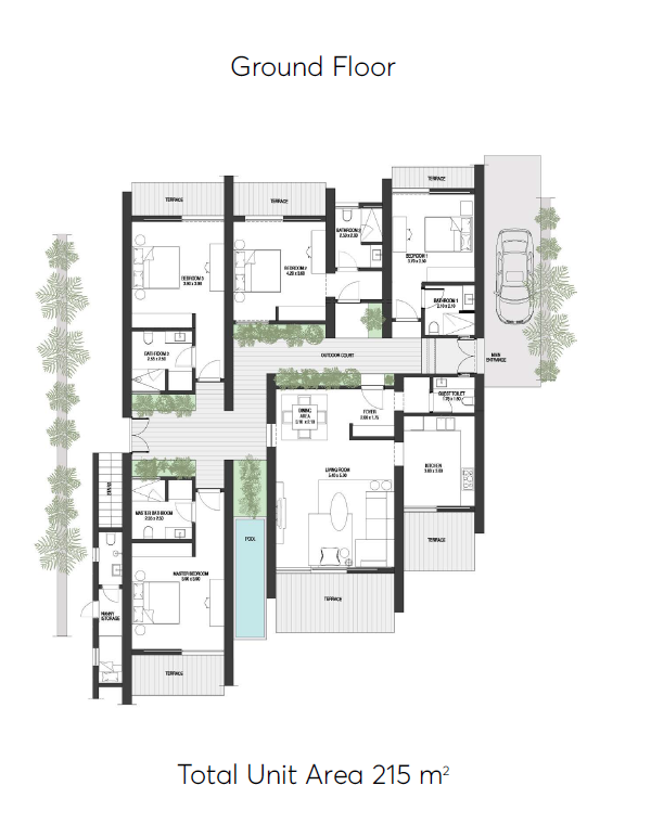 Floor plan for villa at Art Island