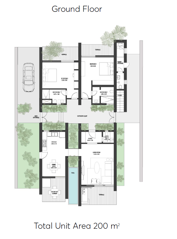 Floor plan for villa at Art Island