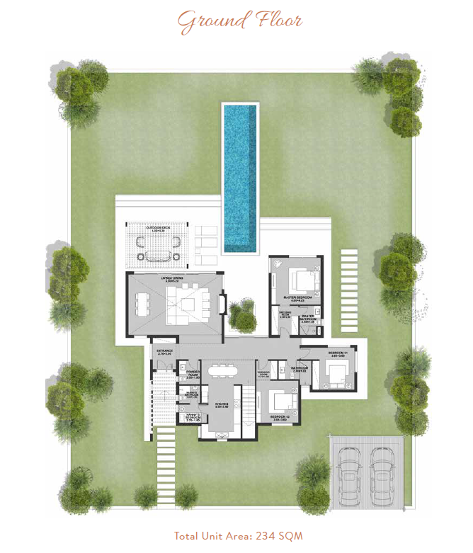 Floor plan for villa at Ancient Hill
