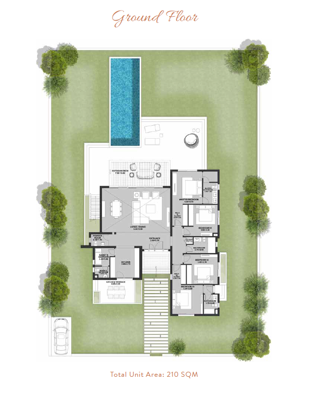 Floor plan for villa at Ancient Hill