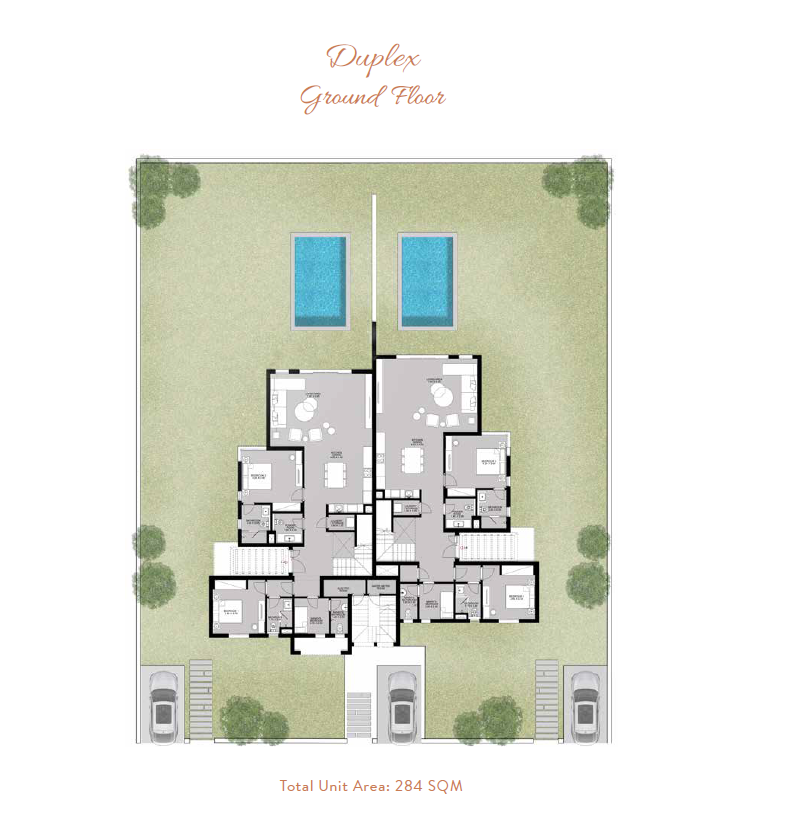 Floor plan for duplex at Ancient Hill