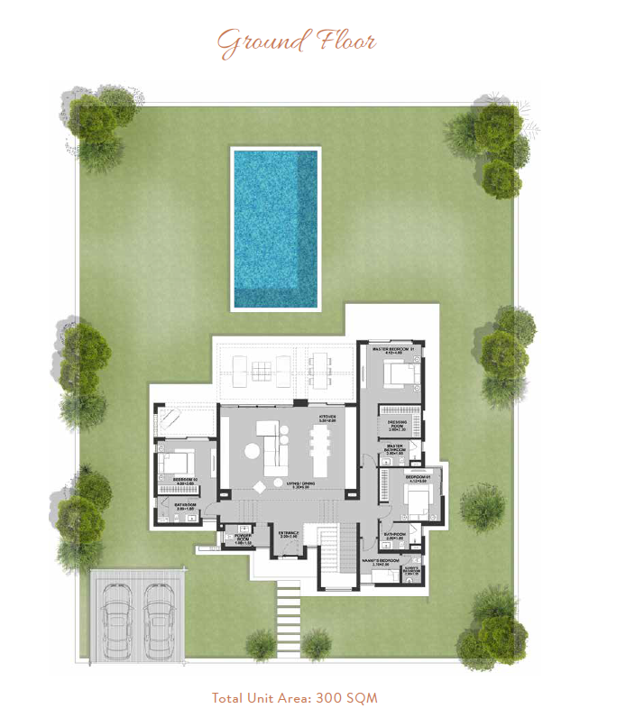 Floor plan for villa at Ancient Hill