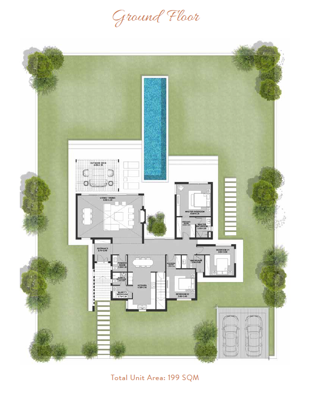 Floor plan for villa at Ancient Hill