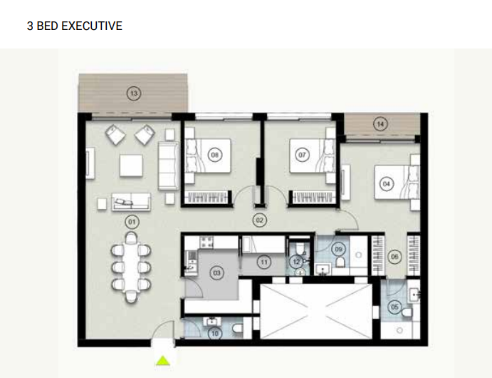 Floor plan for apartment at ZED East