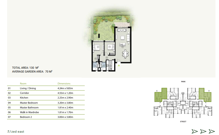 Floor plan for apartment at ZED East