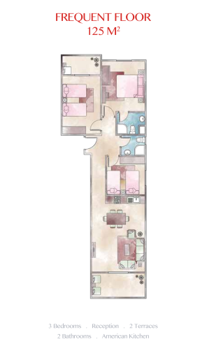 Floor plan for apartment at Lasirena Palm Beach