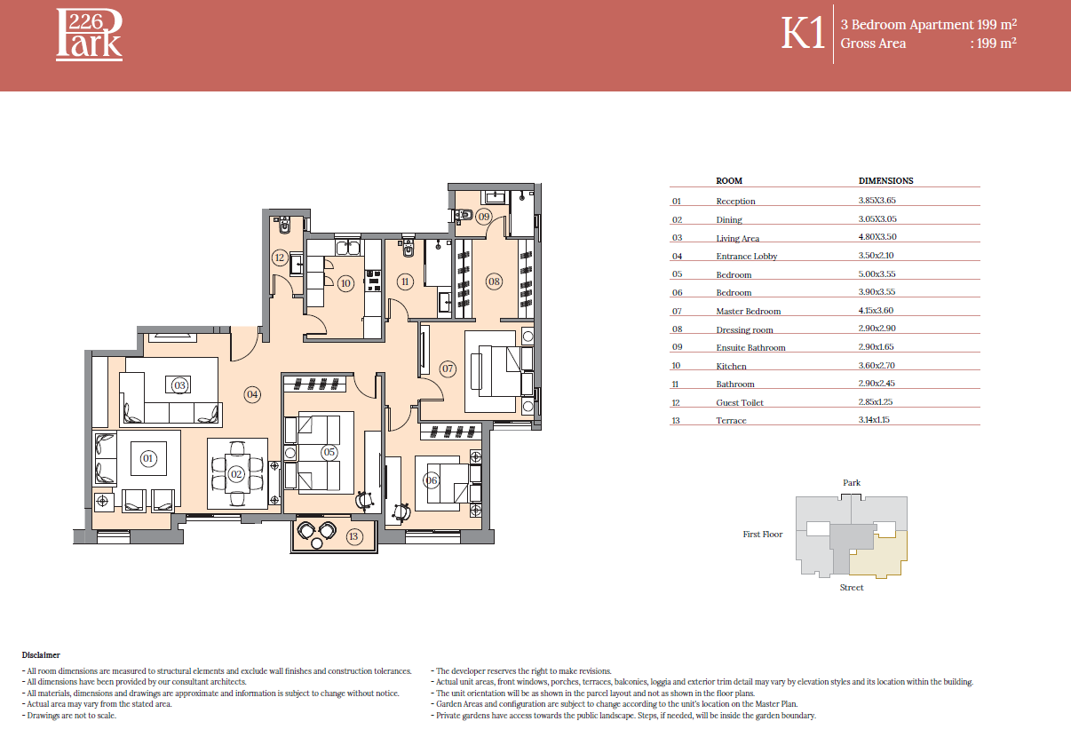 Floor plan for apartment at Haptown Park 226