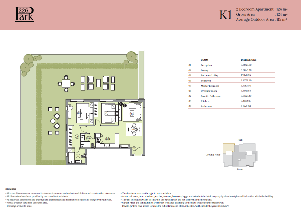 Floor plan for apartment at Haptown Park 226