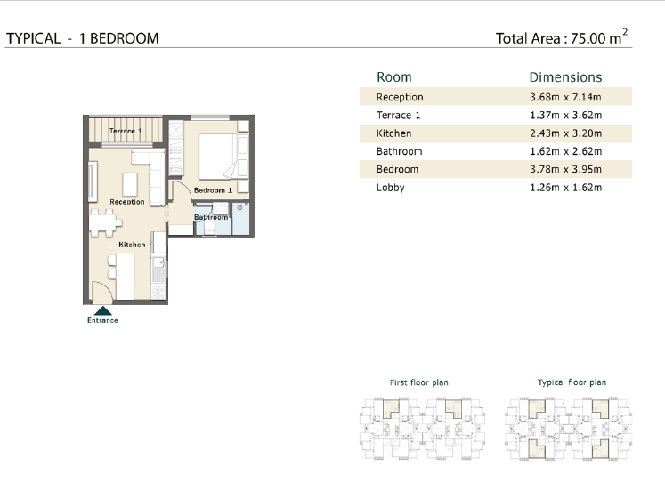 Floor plan for apartment at Aster Residence