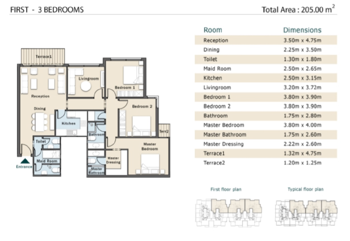 Floor plan for apartment at Aster Residence