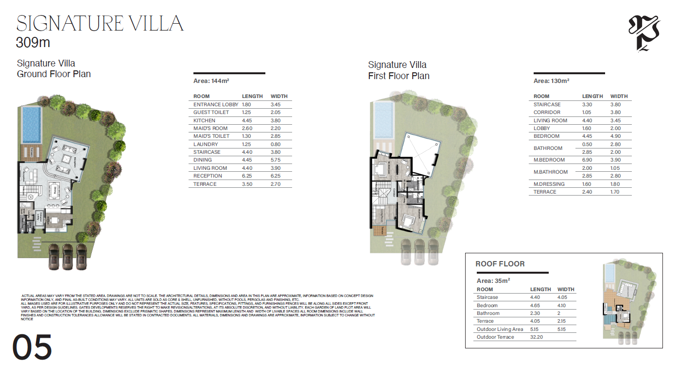 Floor plan for villa at Gates Prive
