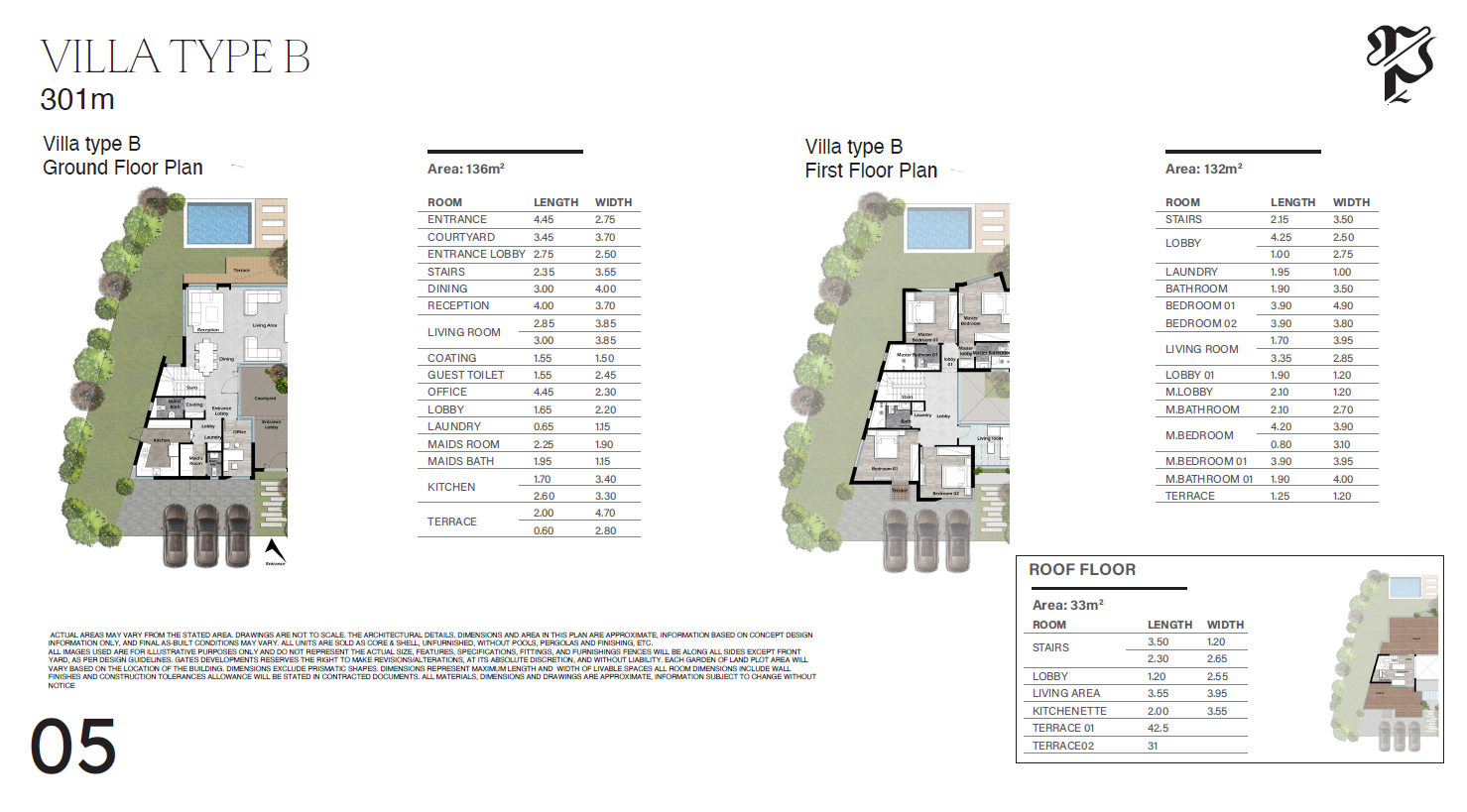 Floor plan for villa at Gates Prive