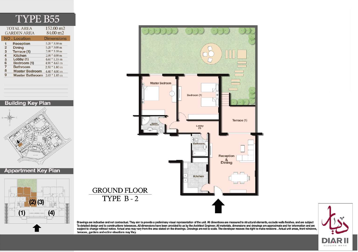 Floor plan for apartment at Diar II