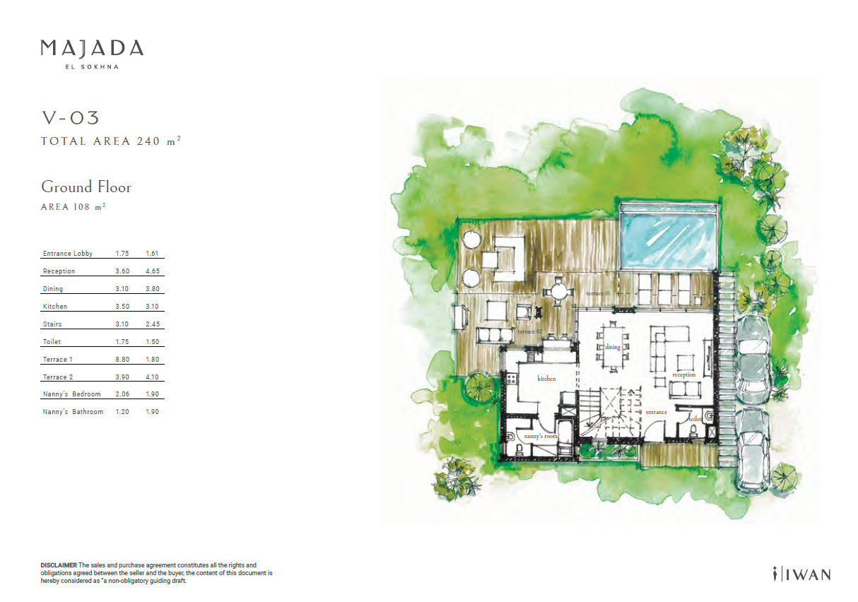 Floor plan for villa at Majada Iwan