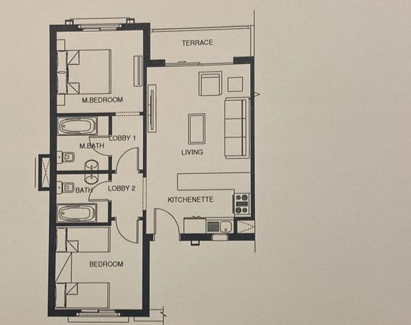 Floor plan for penthouse at Mountain View Ras El Hekma