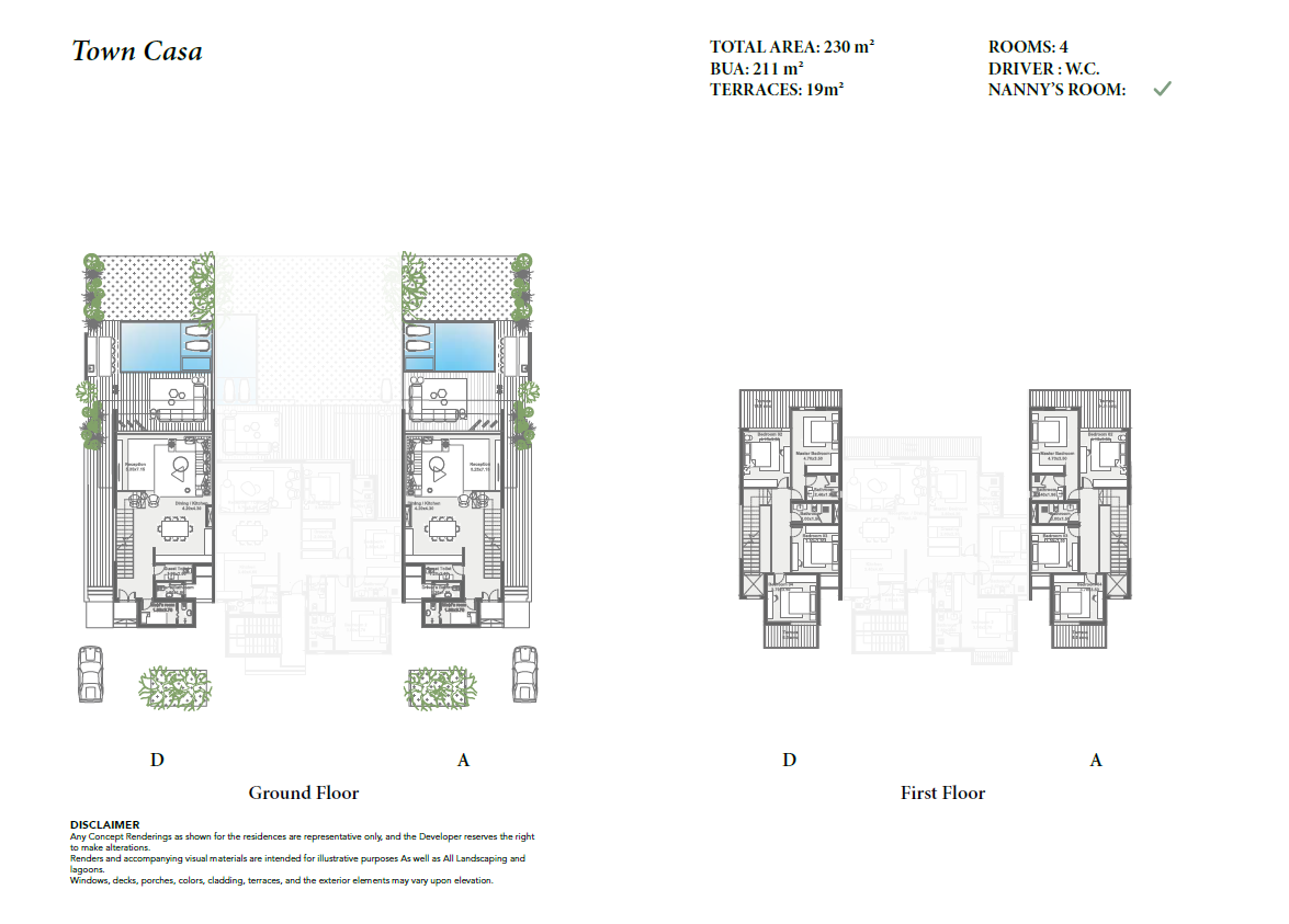 Floor plan for townhouse at Zoya Ghazala Bay