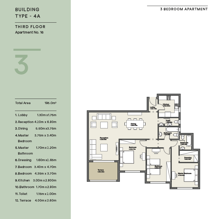 Floor plan for apartment at Axis X Iwan