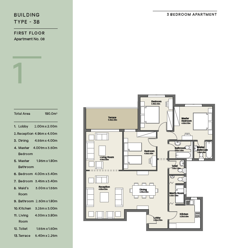 Floor plan for apartment at Axis X Iwan