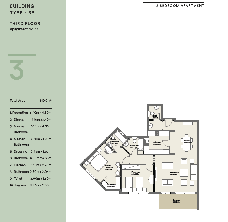 Floor plan for apartment at Axis X Iwan