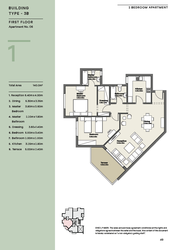 Floor plan for apartment at Axis X Iwan