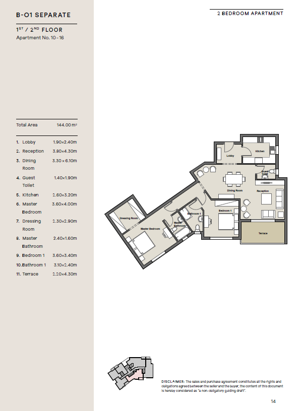 Floor plan for apartment at Axis X Iwan