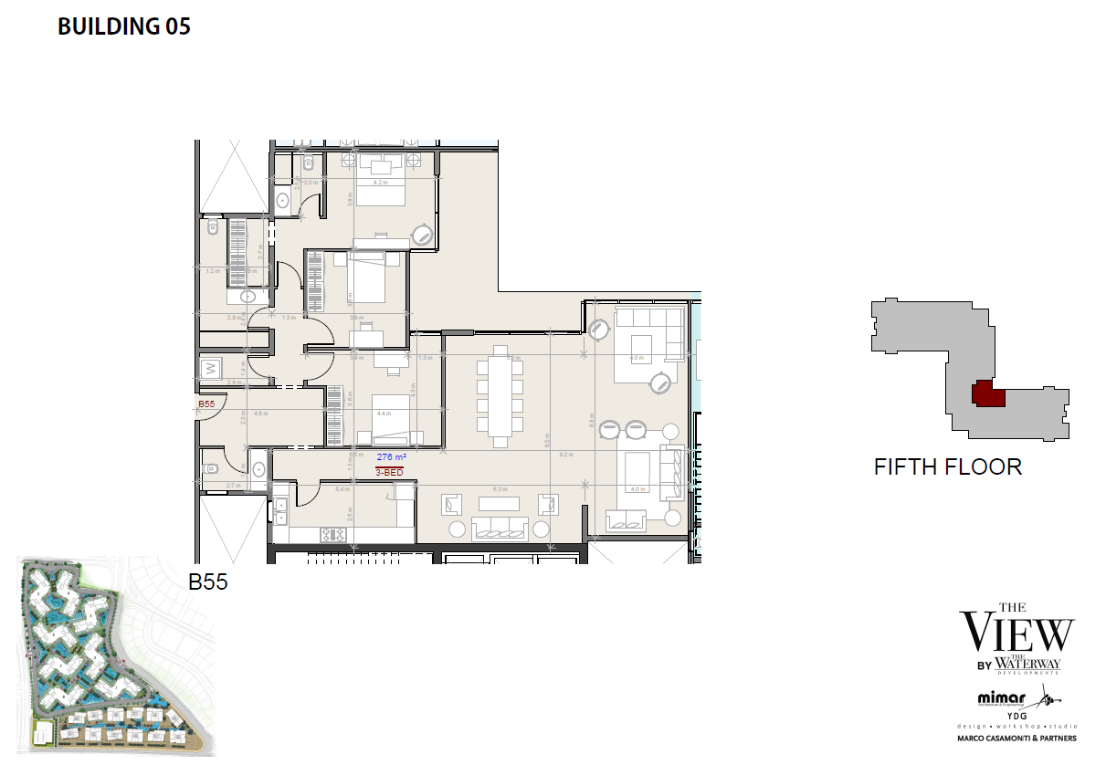 Floor plan for apartment at The View Waterway