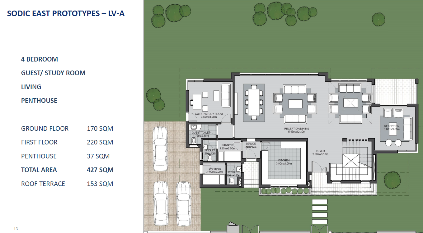 Floor plan for villa at SODIC East