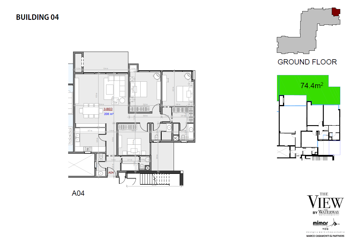 Floor plan for apartment at The View Waterway
