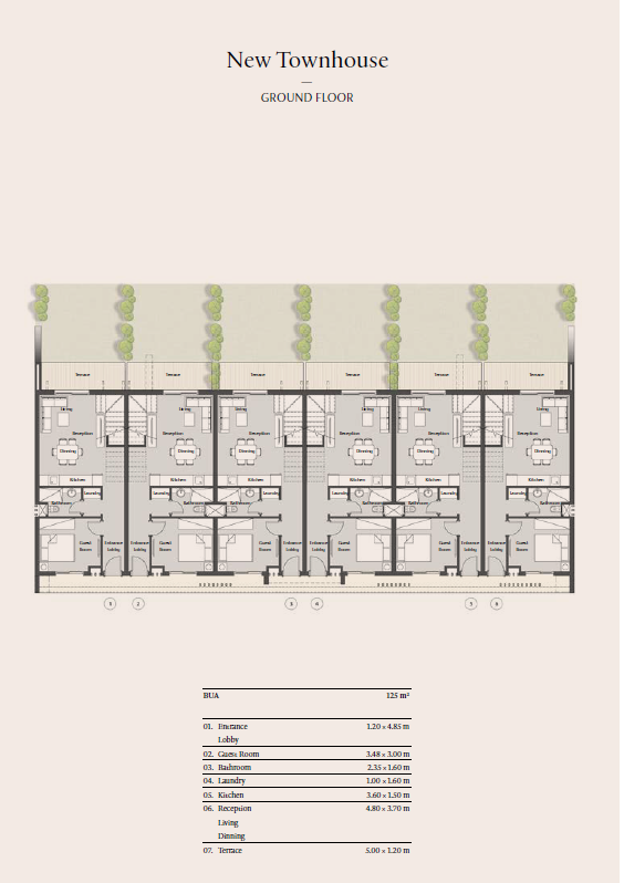 Floor plan for townhouse at Carnelia