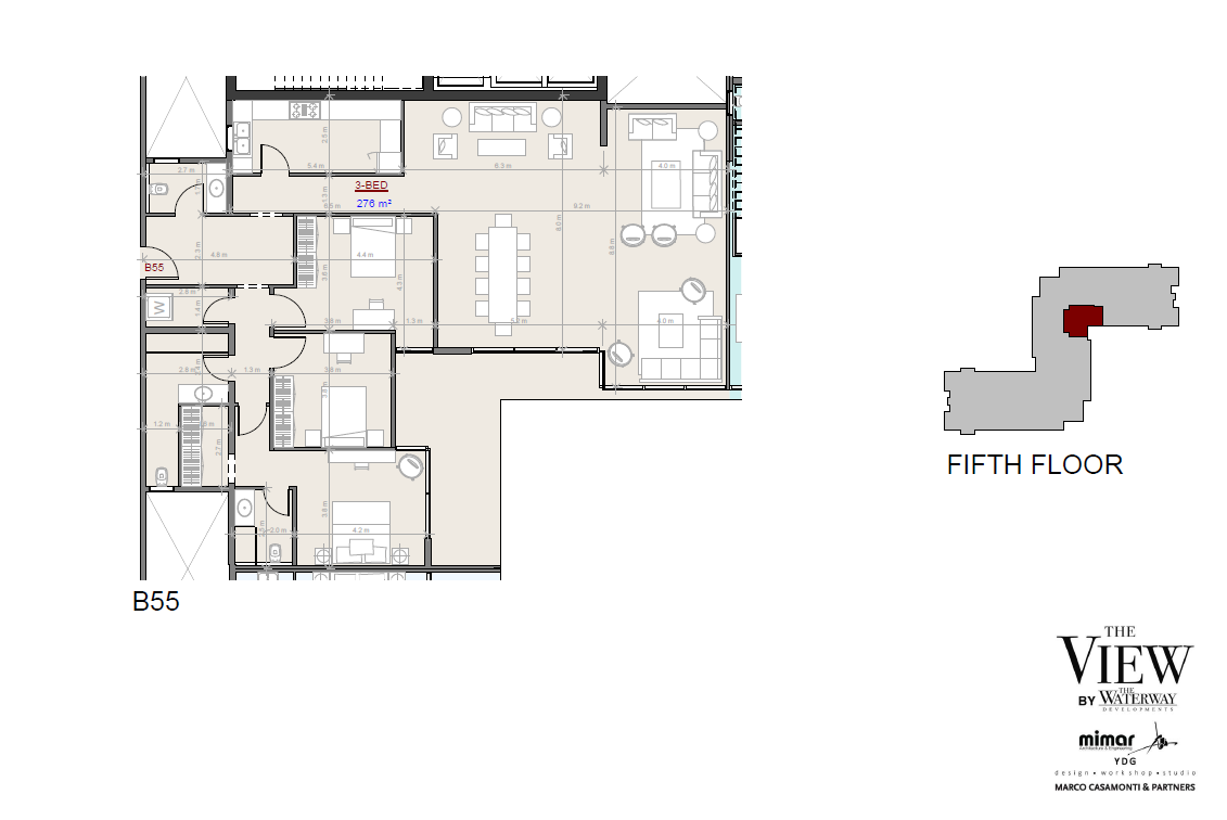 Floor plan for apartment at The View Waterway