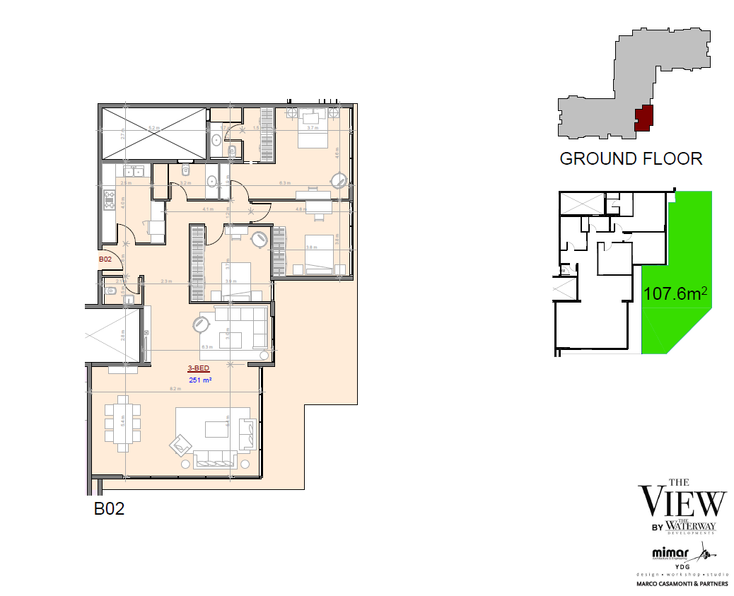 Floor plan for apartment at The View Waterway