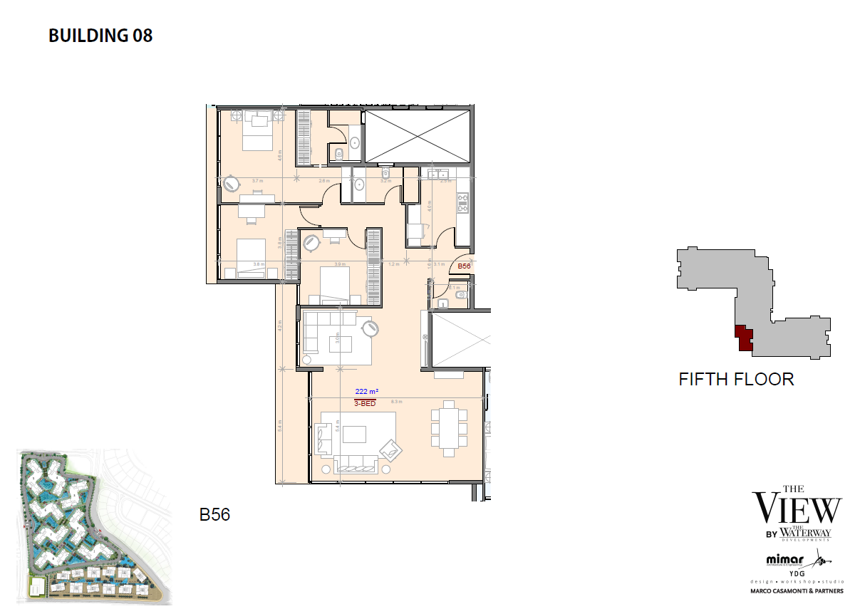 Floor plan for apartment at The View Waterway