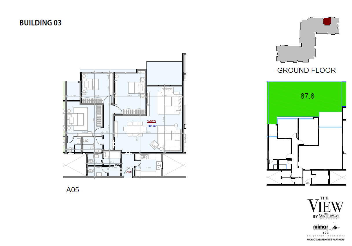Floor plan for apartment at The View Waterway
