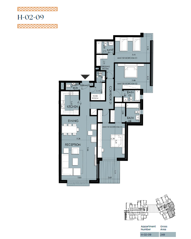 Floor plan for apartment at 205 Arkan Palm