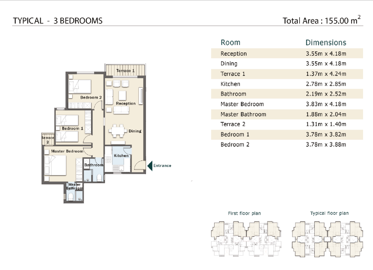Floor plan for apartment at Aster Residence