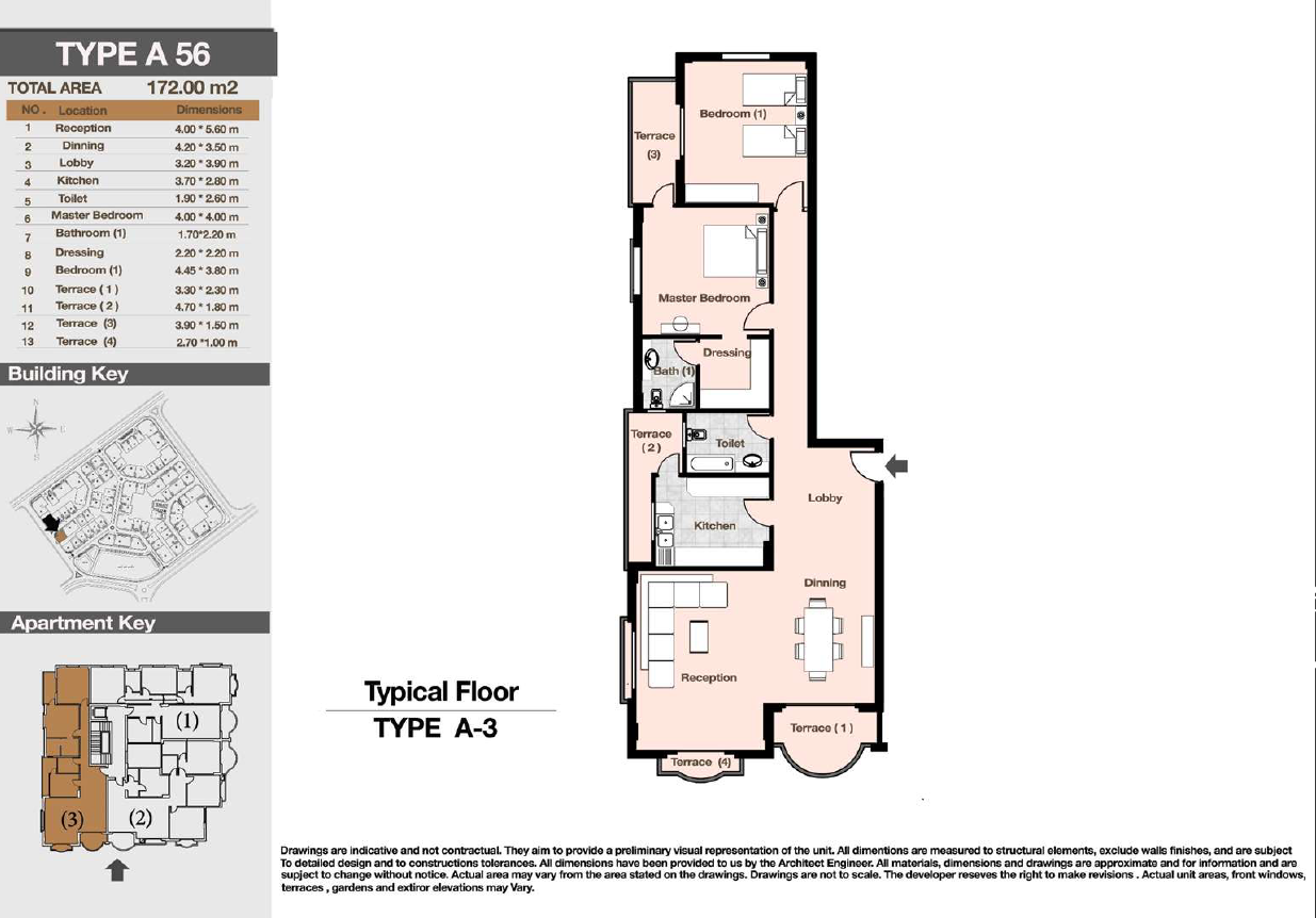 Floor plan for apartment at Diar II