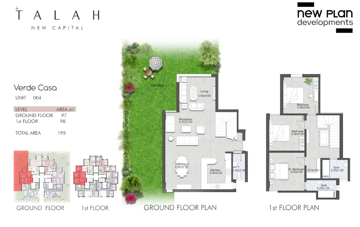 Floor plan for duplex at Talah