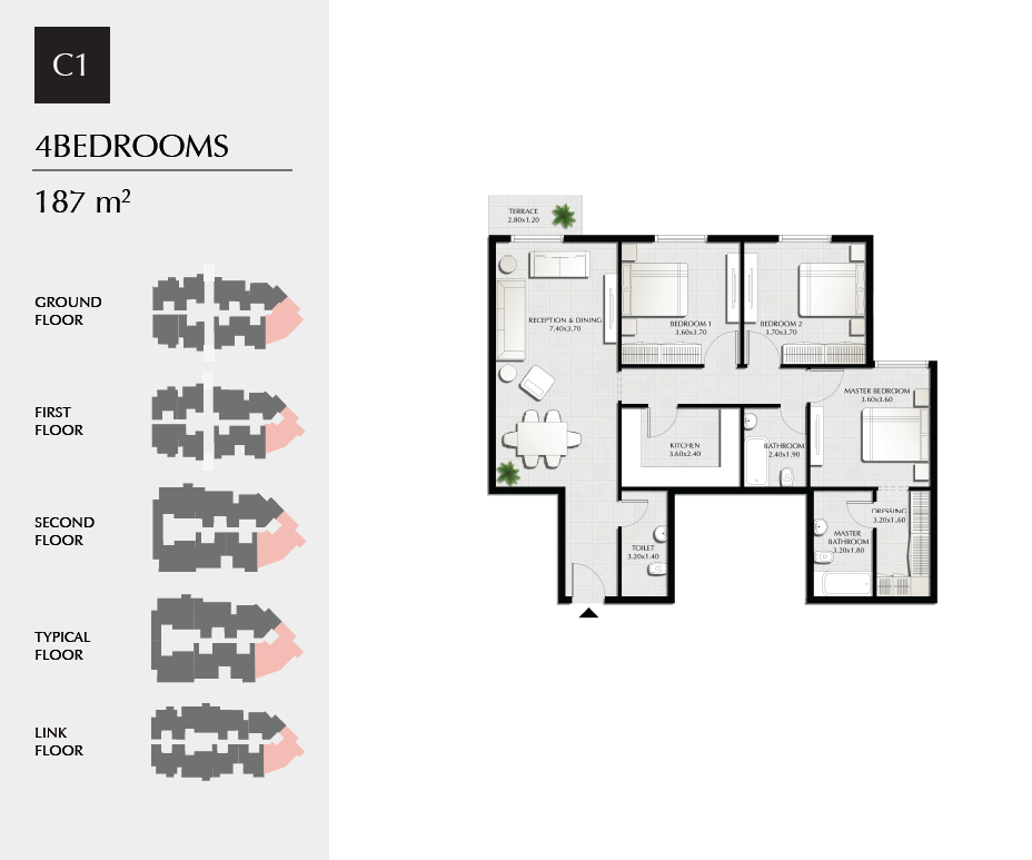 Floor plan for apartment at Tonino Lamborghini Residences