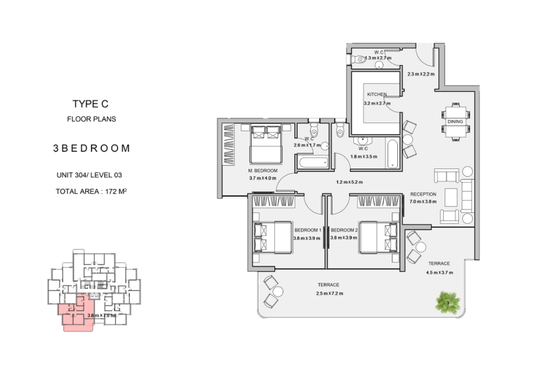 Floor plan for apartment at Atika