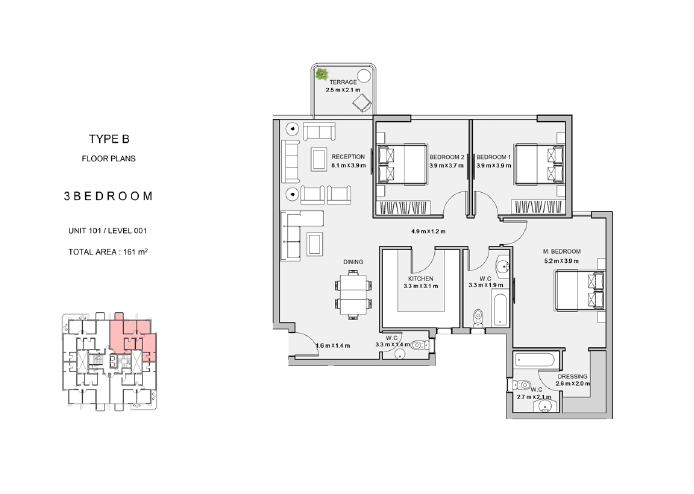 Floor plan for apartment at Atika