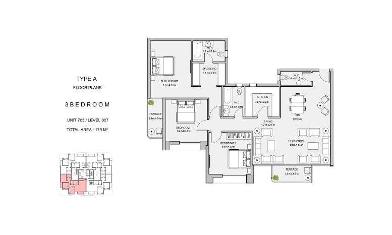 Floor plan for apartment at Atika