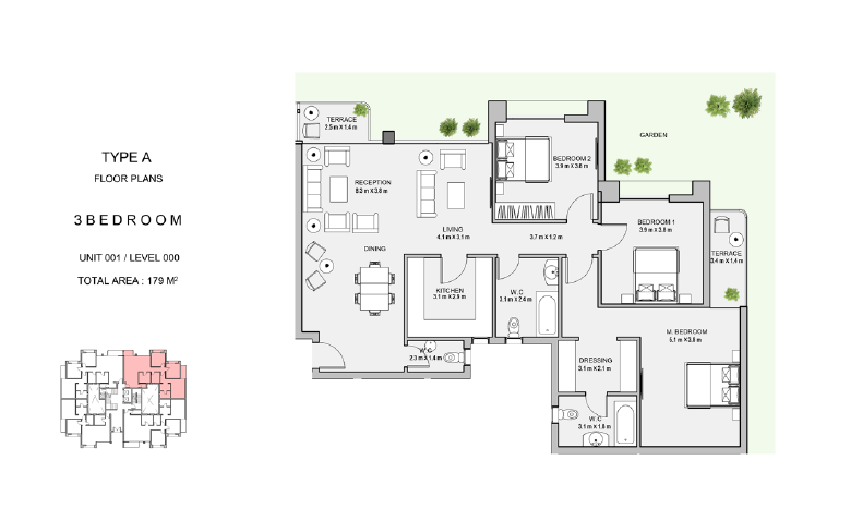 Floor plan for apartment at Atika
