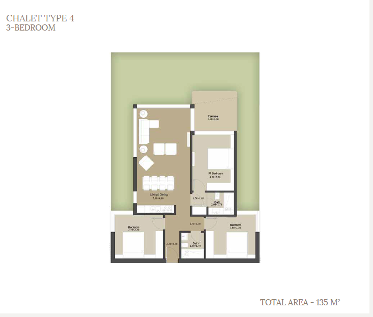 Floor plan for chalet at Il Monte Galala
