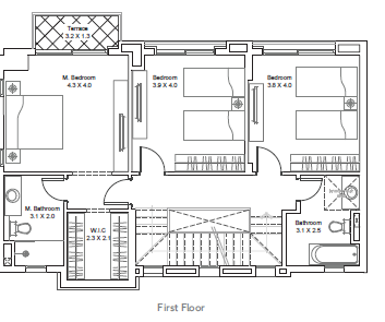 Floor plan for townhouse at DISTRICT 5